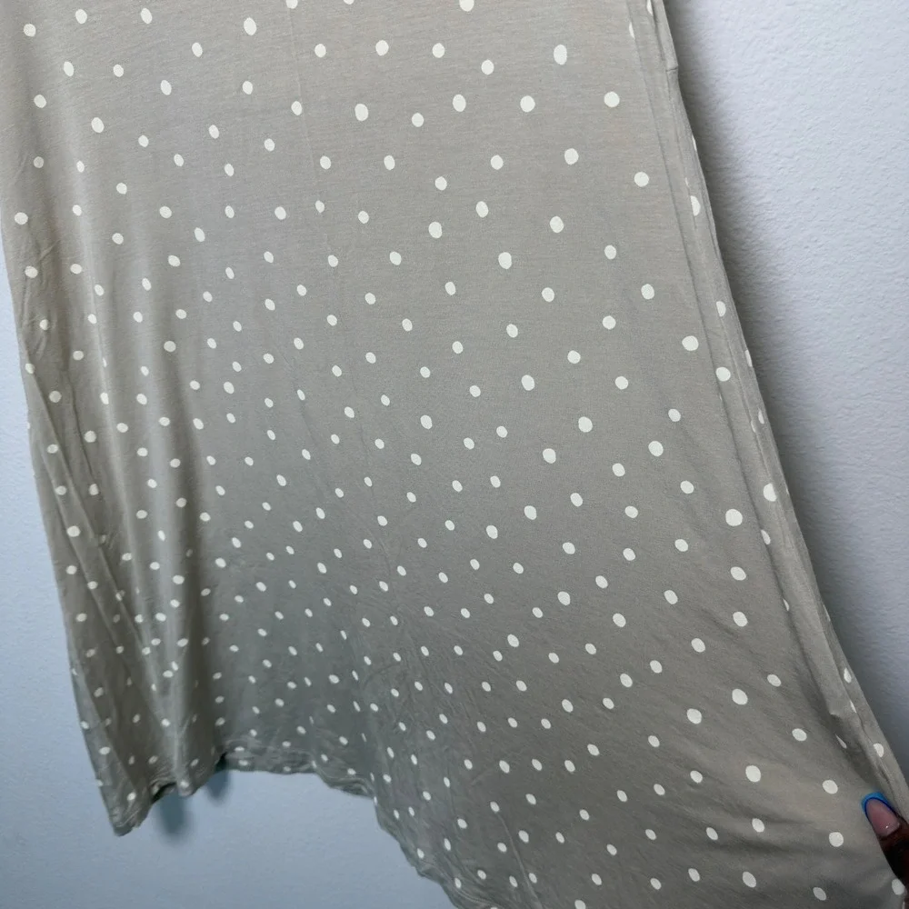 Gudrun Sjoden Women Dress XL Tan Polka Dot Sleeveless Scoop Neck Lyocell Artsy